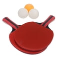 thumbnail image 3 of Table Tennis Paddles Balls Set, Portable Hard Wearing Elastic Feeling Comfortable Handle Pingpong Paddles And Balls Wood Rubber Sturdy  For Training Red,Black, 3 of 8