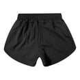 thumbnail image 3 of Women Summer Athletic Shorts with Pockets Side Zipper High Slit Elastic Waistband Casual Running Workout Sportswear for Daily WearBlackM, 3 of 4