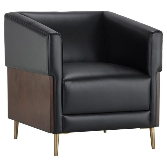 Sunpan Chaise Longue Moderne en Similicuir de 20,25 Po en Castillo Noir