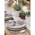 thumbnail image 6 of nqOlkjepod Spring Floral Cloth Napkins Set of 6 Reusable Dinner Napkins, Wildflower Pastoral Leaves Wooden Grain Cocktail Napkin Washable Table Napkins for Wedding/Holiday Party/Baby Shower 20"x20", 6 of 8