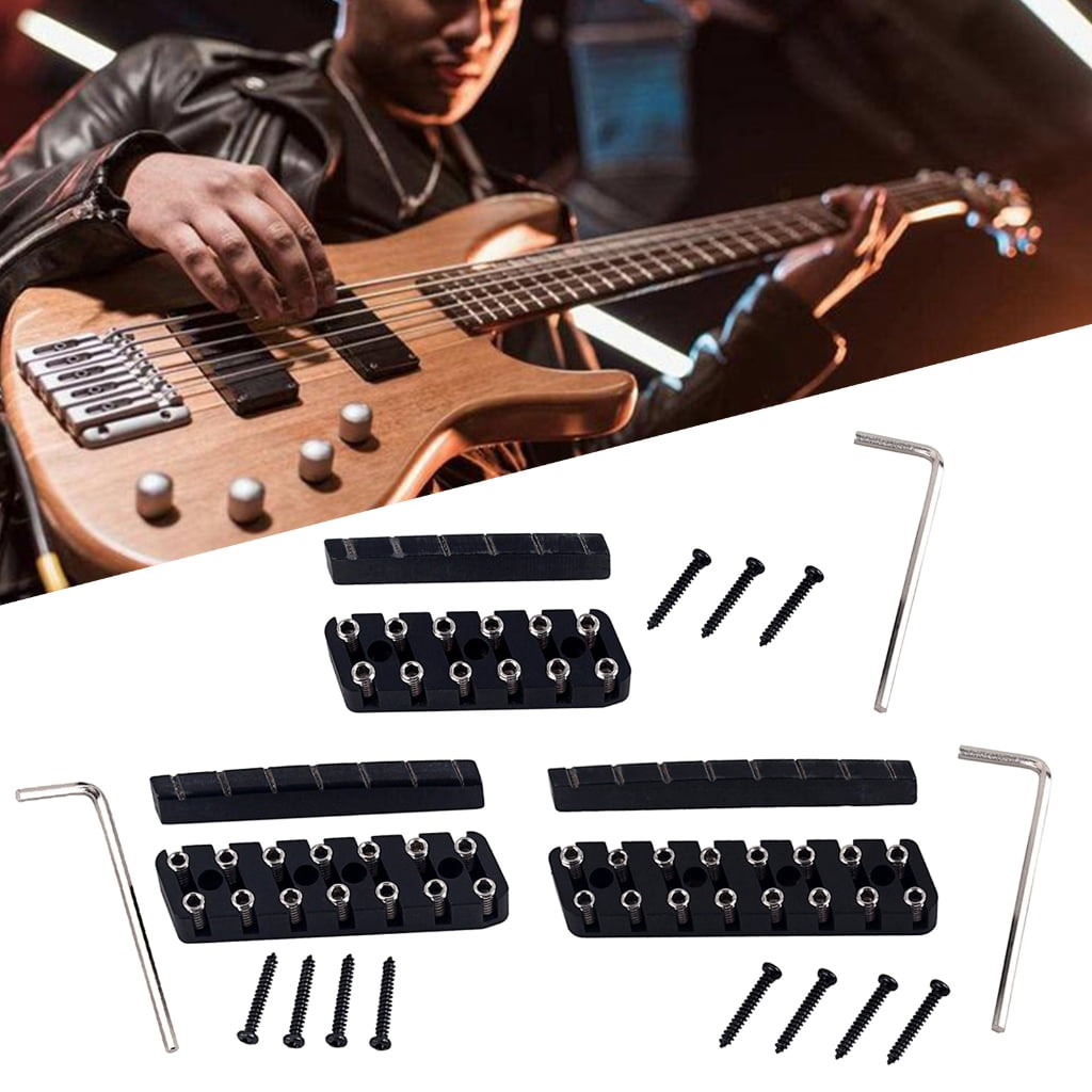 LIANXUE Electric Guitar Lock Nut Metal Camel Bone Guitar String Locking Nut 6-String 7-String 8-String Headless Piano Pillow Set