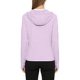 thumbnail image 4 of longantii Women's UPF 50+ Sun Protection Hoodie Jacket Lightweight Long Sleeve Sun Shirt with Pocket & Thumb Holes Full Zip Up Pink XXXL, 4 of 5