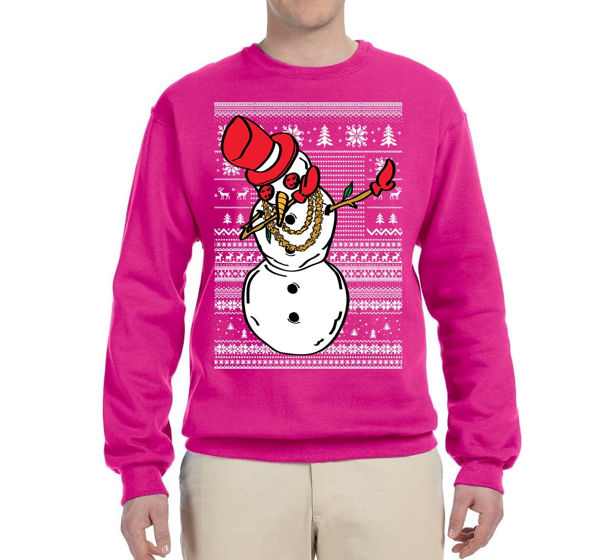 Snowman Face Graphic Mens Womens Long Sleeve Snow Man Print Sweatshirt Shirt