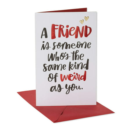 Funny Weird Valentine's Day Card for Friend with Foil Funny Weird Friend Valentine's Day