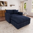 thumbnail image 3 of Muumblus Oversized Lounge Chair with Ottoman, Plush Cloud Accent Armchair for Living Room, Bedroom, Blue Chenille, 3 of 10