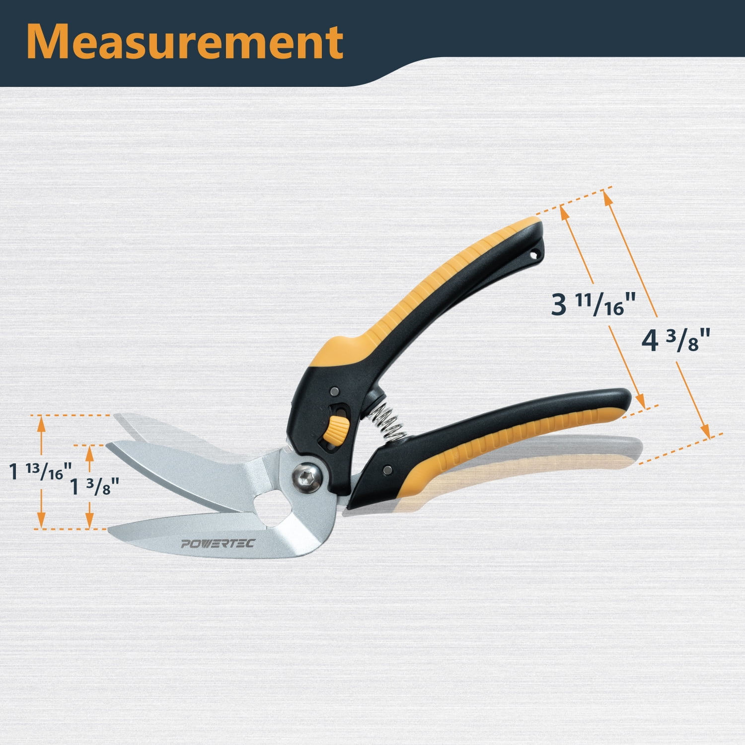POWERTEC 8-1/2" Heavy Duty Scissors – Curved Serrated Blade Multipurpose Cutter with Wire Cutting Notch (1mm), Serrated Shear Blade for Carpet, Cardboard, Leather, Upholstery, Gardening & DIY (72395N