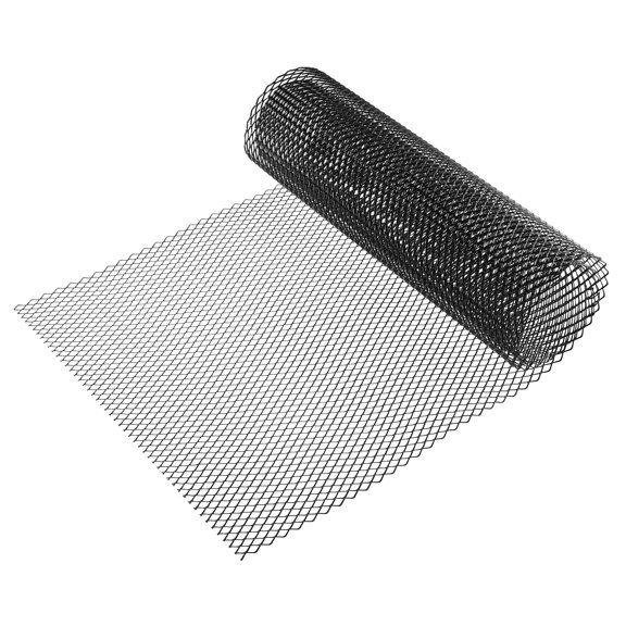 Malla para parrilla de automóvil, 40x13 pulgadas, 12x6 mm Agujero rómbico Rejilla para camioneta de camioneta Hoja de malla Inserto de entrada de aire Universal para automóvil Aleación de aluminio multifuncional Negro Unique Bargains  rejillas automotrices