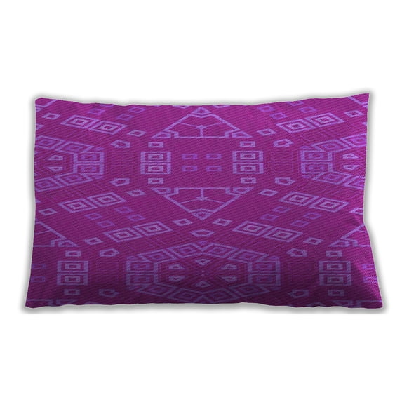 Ahgly Company Patterned Indoor Rectangular Fuchsia or Magenta Purple Lumbar Throw Pillow, 13 inch by 19 inch