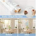 thumbnail image 5 of 39.4x17 Inch Rainbow Window Privacy Film Daisy 3D Static Flowers Glass Cling Plastic Non-Adhesive Reusable Stained Window Decals Covering Sun Blocking Glass Sticker for Room Home White, 5 of 9