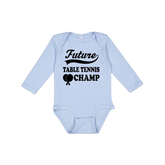 Inktastic Table Tennis Future Champ Boys or Girls Long Sleeve Baby Bodysuit
