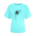 thumbnail image 3 of Guzom Womens T Shirts - Crew Neck Comfy Loose Tops Short Sleeve Printed Junior Tops Cute Casual Tee Shirts Blue XXL, 3 of 4