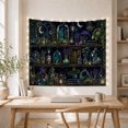 thumbnail image 5 of Magical Botanical Specimens on Shelves Against Midnight Blue Mystical Fantasy for Dark Art Lovers Whimsical Wall Decor Halloween Gift Tapestry Wall Hanging for Bedroom and Living Room, 5 of 7