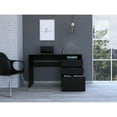 thumbnail image 2 of Stylish Black Office Desk With 3 Drawers For Organized Storage And 1 Shelf Displaying Keepsakes Functional Display, 2 of 4