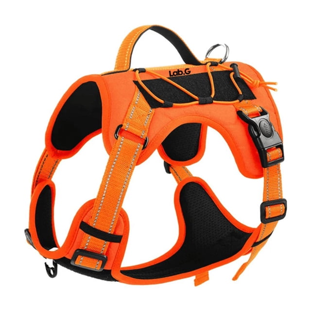Pechera Arnés Lab.G Táctica Con Correa Perro Talla M NARANJA