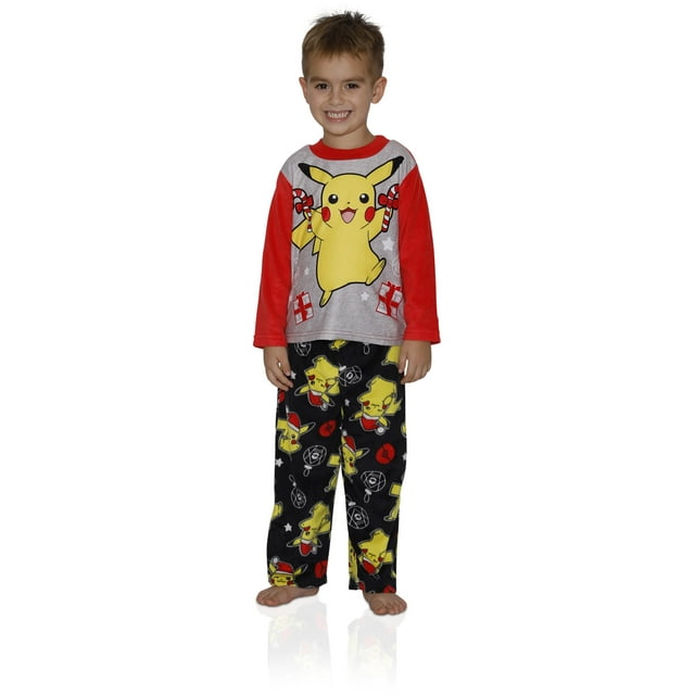 Pokemon Garçons Pikachu Vacances 2 Pièces Polaire Pyjama Ensemble