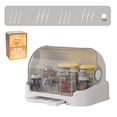 thumbnail image 3 of Lumxatz Extra Large Storage Rack with Lid and Removable Tray, Portable Bottle Drying Organizer with Drainage Holes for Kitchen Countertop Grey, 3 of 5