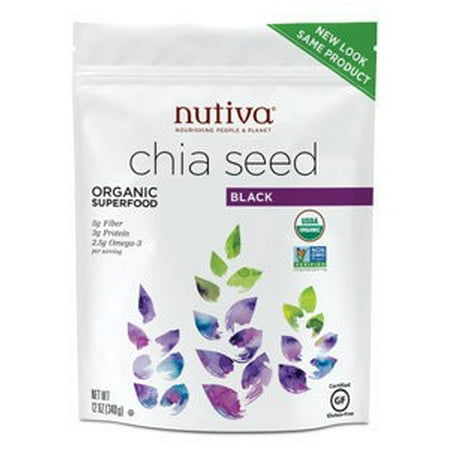 Nutiva Organic Black Chia Seeds, 12 Oz (Best Quality Organic Chia Seeds)