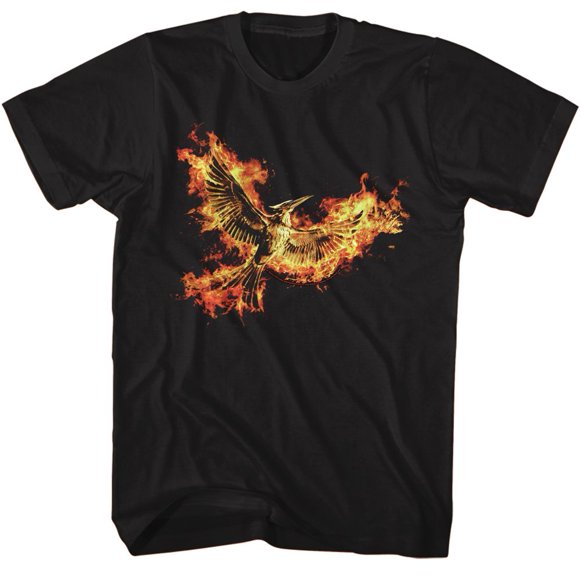 Hunger Games Mockingjay Pt 2 Pin Black Adult T-Shirt