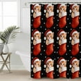 thumbnail image 2 of Christmas Cat Shower Curtains for Bathroom Waterproof Fabric Bath Curtains Decor Bath Tub Curtain Xmas Red Snowflake Winter Black Decorative Shower Curtain Sets with 12 Hooks, 72x72 Inch, 2 of 6