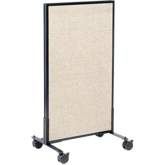 Global Industrial 694952MTN Interion Mobile Office Partition Panel - 24.25 x 45 in. - Tan