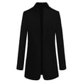 thumbnail image 4 of Women's Long Coat Solid Open Front Cardigan Jacket with Short Sleeve Design, 4 of 4