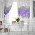 thumbnail image 5 of Purple Grey Abstract Blackout Curtains for Bedroom, Gradient Geometric Graffiti Modern Art Thermal Insulated Kitchen Drapes with Grommets, Light Blocking Window Treatment, 2 Panels 52" x 63", 5 of 7