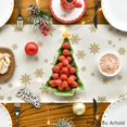 thumbnail image 4 of mubwai Xmas Trees Snowflakes Gifts Christmas Table Runner, Seasonal Kitchen Dining Table Decoration for Outdoor Home Party 13x72 Inch, 4 of 6