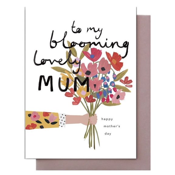 Mother's Day Card for Mum – "To My Blooming Lovely Mum" Floral Design – Envelope Included, Blank Inside – Ideal Gift for Mother's Day Celebrations