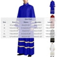 thumbnail image 3 of SeCaotees Costume for Men Solid Color Long Sleeve Striped Robe Relaxed Fit Lightweight Breathable Church Clergy Priest Halloween Cosplay Fancy Dress Outfit Red,M, 3 of 9