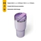 thumbnail image 3 of Tumbler RTIC Essential, de acero inoxidable, 1,18 L, purpurina color lavanda, 3 of 6