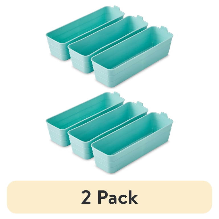 Mainstays 3-Pack Flexible Plastic Drawer Organizer Bins, Green photo 1