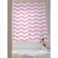 thumbnail image 3 of Sheer Curtains 63 Inch Length 2 Panels Set for Bedroom, Pink White Semi Sheer Curtains for Windows, Modern Abstract Waves Water Ripple Striped Voile Window Treatments Rod Pocket Curtain, 3 of 7