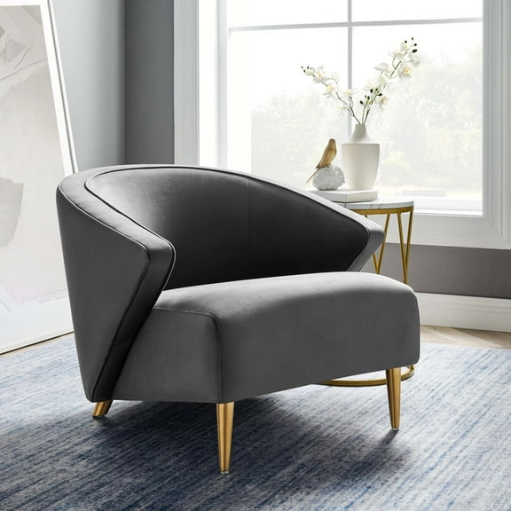 Modway Odyssey Performance Velvet Armchair in Gray
