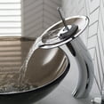 thumbnail image 3 of Kraus Tall Waterfall Bathroom Faucet for Vessel Sink with Clear Brown Glass Disk and Pop-Up Drain, Chrome Finish, 3 of 10