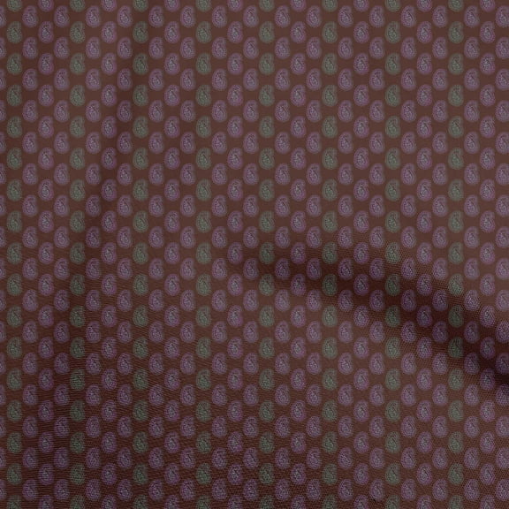 oneOone Cotton Jersey Maroon Fabric Asian Paisley Sewing Craft Projects Fabric Prints By Yard 58 Inch Wide