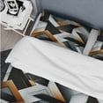 thumbnail image 4 of Designart "Dimensional Black and Gold Marble Mosaic II" Geometric Bedding Covert Set - Modern & Contemporary Bed Set With 1 Sham, 4 of 5