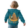 thumbnail image 3 of Xoenoiee Capybra Orange Duck Music Note Print Toddler Baby Girl Ruffle Sweatshirt Crewneck Long Sleeve Pullover Tops Little Kids Fall Winter Clothes, Size 1-2 Years, 3 of 7