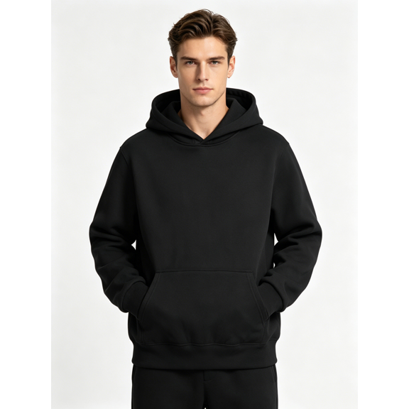 Zynoxe Men's Fashion Hooded Sweatshirts Lightweight Breathable Oversized Hoodies for Men Fashionable Loose Solid Color Pullover Hoodie Versatile Long Sleeve Sweatshirt with Pocket M