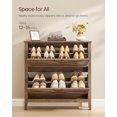 thumbnail image 4 of VASAGLE LIRY Collection - Armoire de Rangement pour Chaussures avec 2 Tiroirs Basculants, Meuble à Chaussures Étroit Autoportant pour Entrée, Style Ferme, Convient de 12 à 16 Paires, Brun Miel, 4 of 6