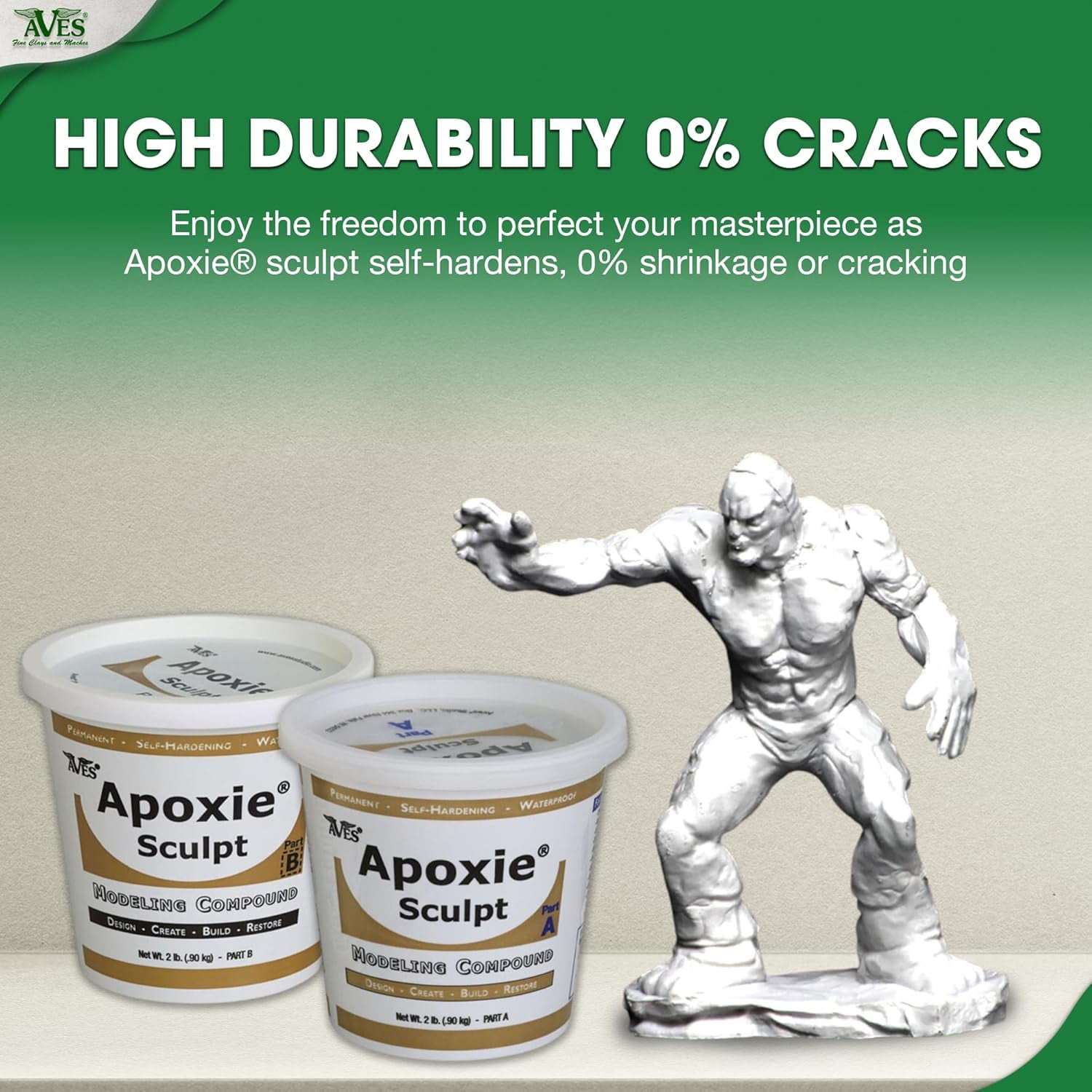 Aves-Apoxie Sculpt - 2 Part Modeling Compound (A & B) - 4 Pound, White/Stone White