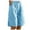 C-Blue3562, variant on FEIFLY Women Elastic Solid Color Shorts Button Down Half Pants With Pockets Shorts Wide Leg Shorts Outdoor Travel Golf Camping Casual Bottoms Versatile Wear