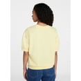 thumbnail image 3 of Time and Tru Women's Fleece Sweatshirt with Short Sleeves, Sizes XS-XXXL, 3 of 5