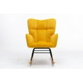 thumbnail image 6 of Mid Century Velvet Tufted Upholstered Rocking Chair, Vintage Accent Chair, Rocker Chair for Lounge, Leisure Chair with Arms, Comfy Armchair for Living Room Bedroom Nursery, Yellow, 6 of 7