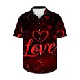 thumbnail image 3 of BiZtdJrK Lightning Sale T Shirts for Man, Funny Love Heart Print Tshirt Casual Lapel Button Down Holiday Beach Top Multicolor S, 3 of 6