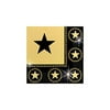 amscan Star Studded Hollywood Themed Party Lunch Napkins (16 Piece), Black/Gold, 6.5 x 6.5