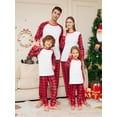 thumbnail image 2 of Family Christmas Pajamas Set Mommy Daughter Matching Clothes Plaid Print DIY Sleepwear Baby&Dog Overall Romper Xmas Family Look, 2 of 4