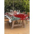 thumbnail image 2 of Outdoor Tablecloth with Umbrella Hole and Zipper, Red Christmas Rectangle Table Cloth 54x80 Inch Waterproof Tablecloth, Gnomes Xmas Tree Poinsettia Eucalyptus Picnic Table Cover for Patio Camping, 2 of 7