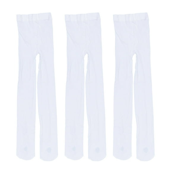 Myenne 3 Pair Adult Ballet Tights Socks Dance Socks Feet Fixed Dance Tights for Women Girls (Size L, White)