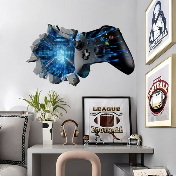 3D game console wall breaking creative game controller, children's room sticker, cross-border living room wall breaking decoration wall sticker