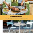 thumbnail image 6 of Elastic Fitted Round Tablecloth, Blue Beige Coastal Waterproof Stretch Table Cover for 36"-44" Tables, Summer Beach Starfish Coral Nautical Rustic Washable Outdoor Tablecloths for Patio, Camping, 6 of 9